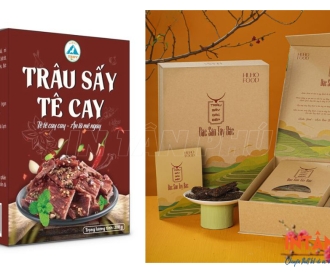  In Hộp Giấy Đựng Thịt Trâu Gác Bếp Đẹp – Bao Bì Chuyên Nghiệp Nâng Tầm Đặc Sản Tây Bắc
