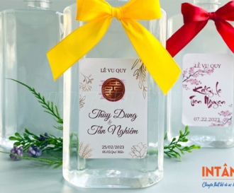 In tem dán chai nước đám cưới đẹp - Thiết kế theo yêu cầu, giá xưởng 