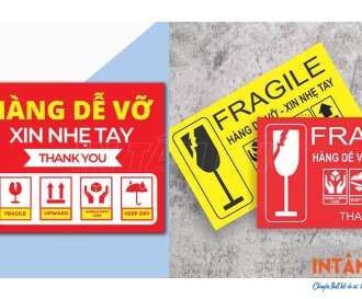 In tem dán cảnh báo hàng dễ vỡ giá rẻ, mẫu mã đẹp