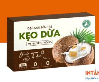 In hộp đựng kẹo dừa đẹp, giá rẻ | Thiết kế theo yêu cầu – In Tân Phú