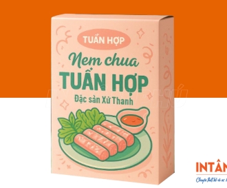 In hộp giấy đựng nem chua bền đẹp - an toàn thực phẩm