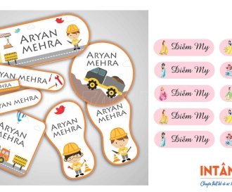 In sticker nhãn tên cho bé - Bền đẹp, giá rẻ