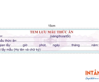 In Tem Lưu Mẫu Thức Ăn Đúng Chuẩn An Toàn Vệ Sinh Thực Phẩm