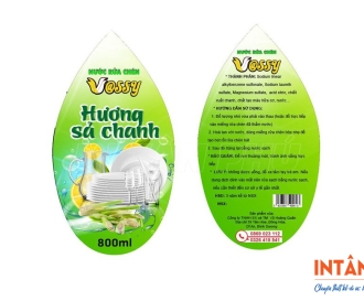 In tem nhãn nước rửa chén rẻ đẹp, bền màu, chống thấm nước