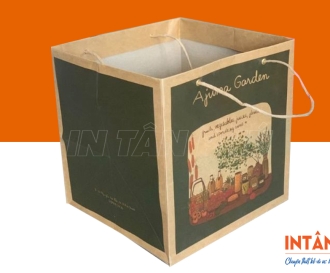 In túi giấy Kraft đáy vuông đẹp, bền chắc