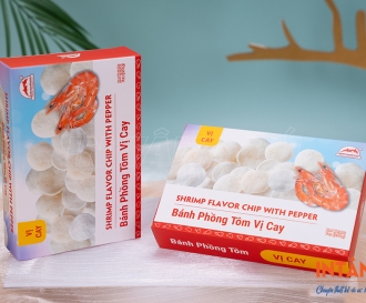 In hộp giấy đựng bánh phồng tôm