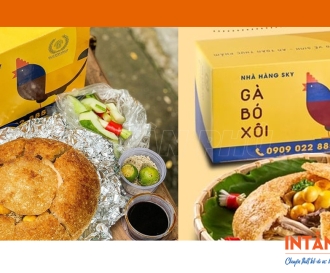 In hộp giấy đựng gà bó xôi