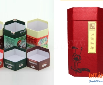 In hộp lục giác đựng trà