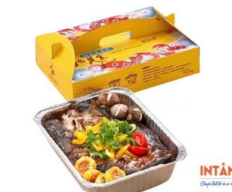 In hộp giấy đựng cá nướng mang đi 
