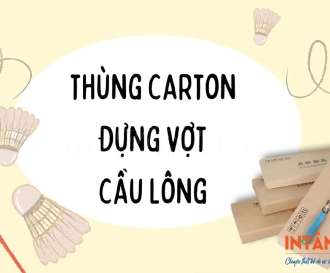 In hộp carton đựng vợt cầu lông 