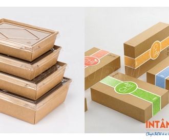 In hộp giấy kraft hình chữ nhật