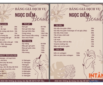 In Menu Nails Theo Yêu Cầu | Thiết Kế Đẹp – Giá Tận Xưởng