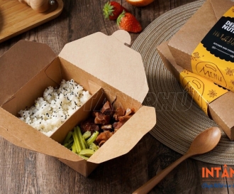In hộp giấy 2 ngăn đựng thực phẩm