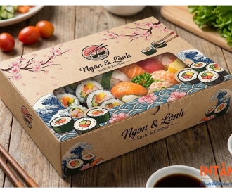 In Hộp Giấy Đựng Kimbap Theo Yêu Cầu | Bao Bì Kimbap Giá Rẻ, An Toàn