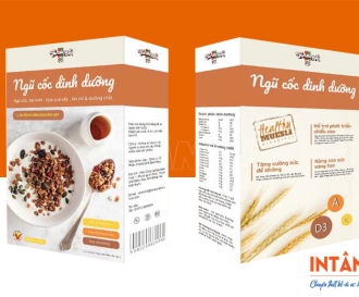 In hộp giấy đựng ngũ cốc bền đẹp, an toàn thực phẩm tại In Tân Phú
