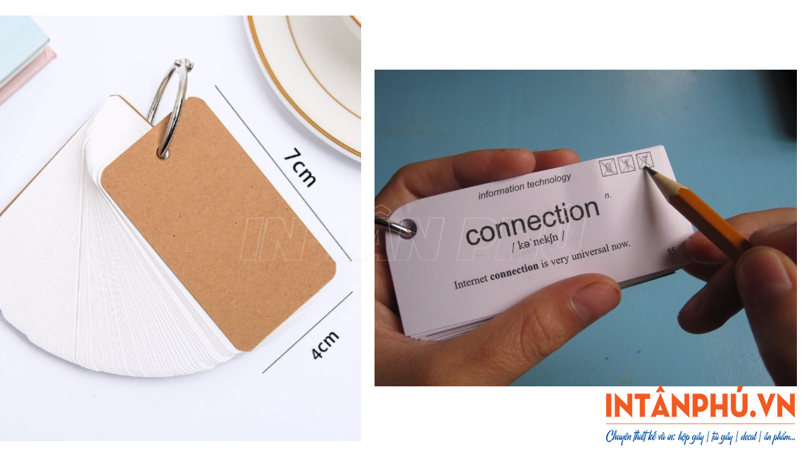 Kích thước flashcard phổ biến