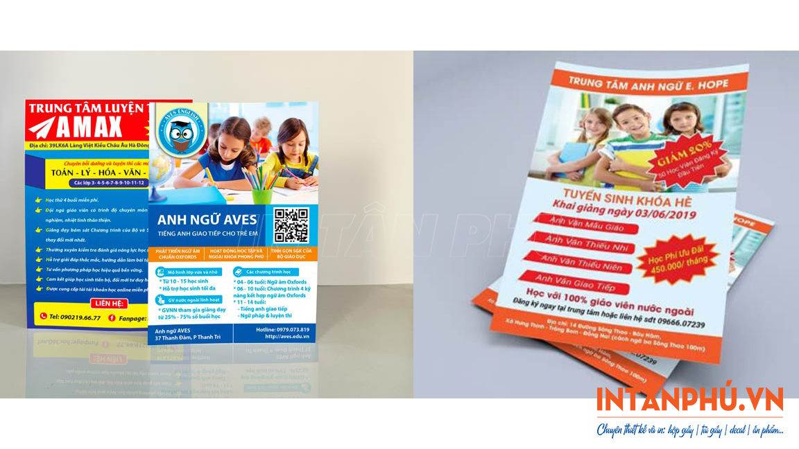 Các mẫu tờ rơi trung tâm tiếng Anh phổ biến