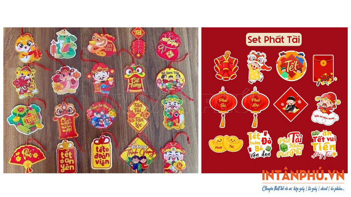 Gia công tag treo Tết sau khi in