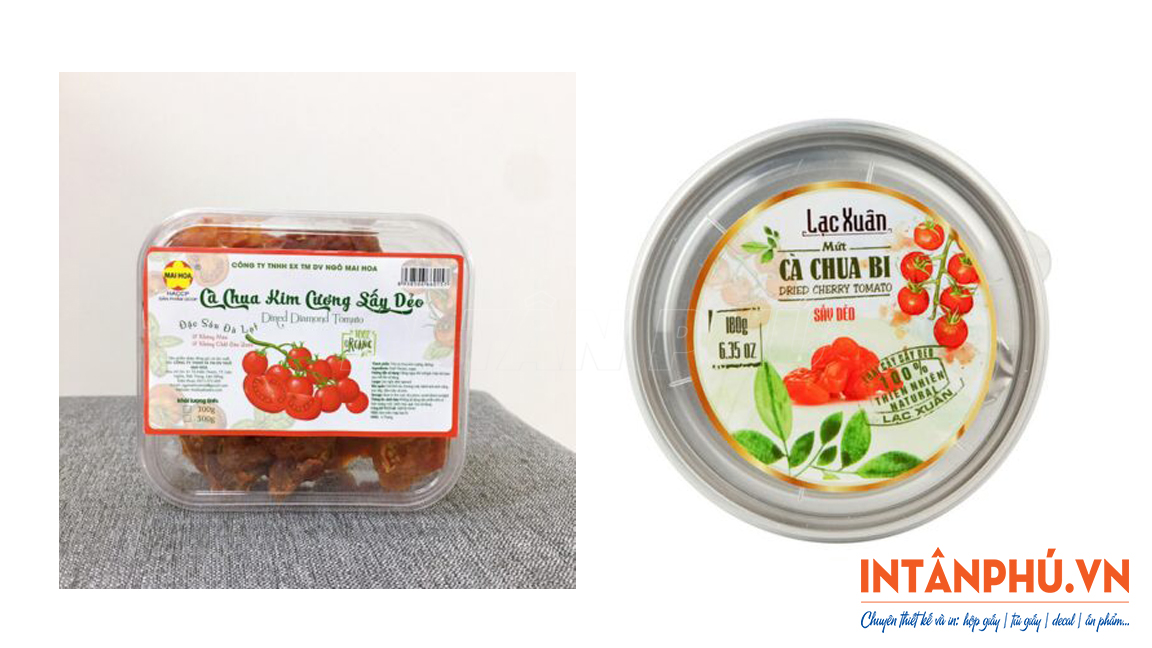 Mẫu tem cà chua sấy đẹp