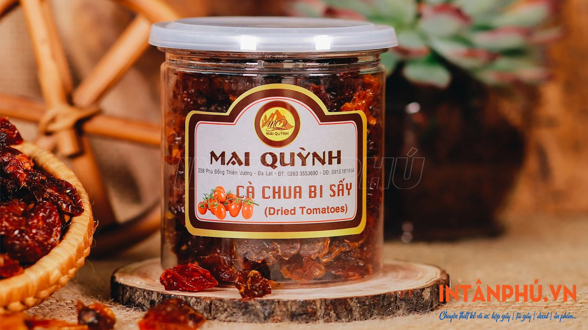 Mẫu tem cà chua sấy đẹp