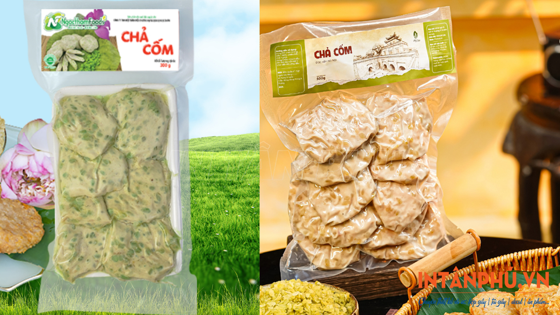 Kích thước và kiểu dáng tem nhãn chả cốm