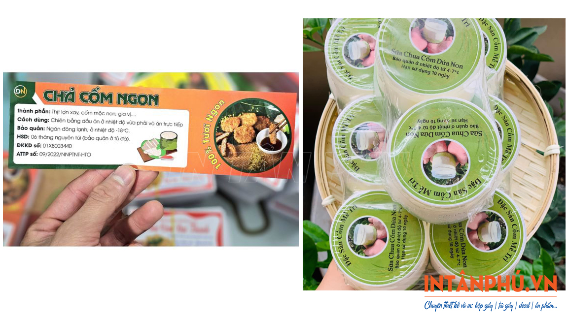 Mẫu tem chả cốm đẹp