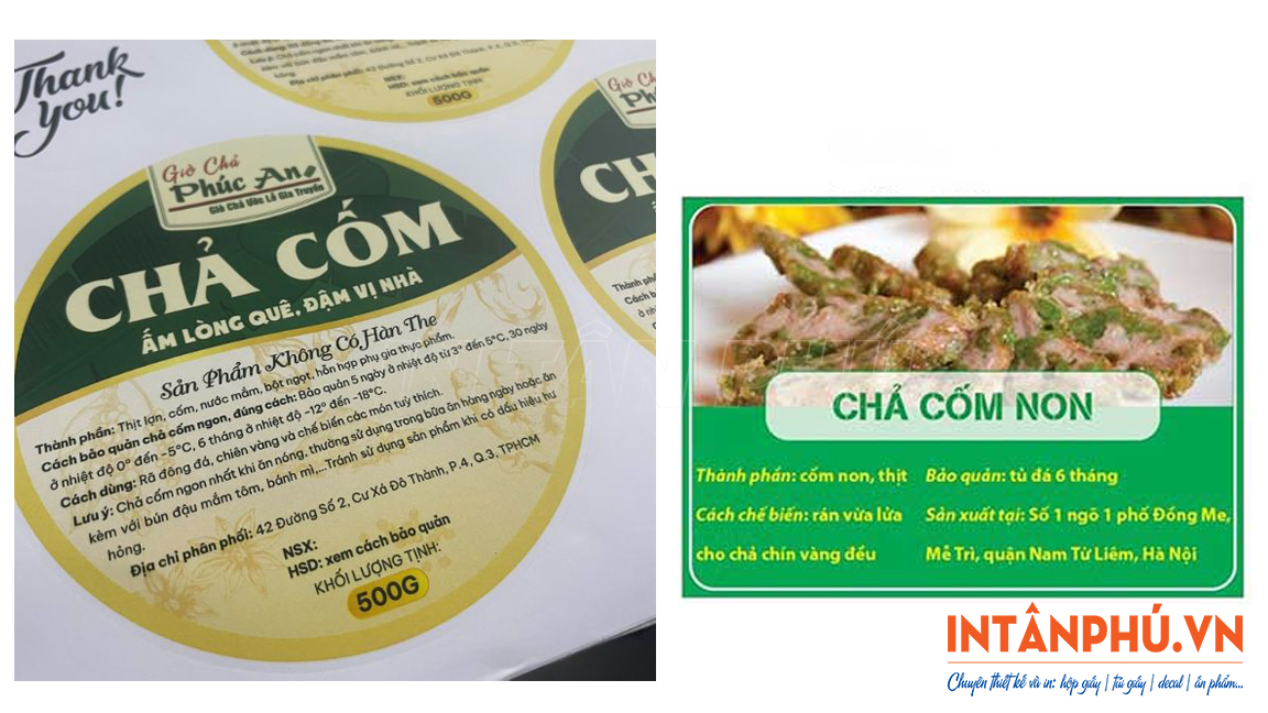 Mẫu tem chả cốm đẹp