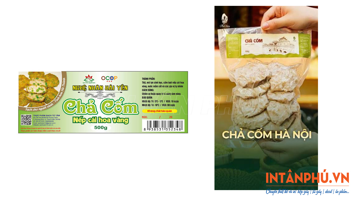 Mẫu tem chả cốm đẹp
