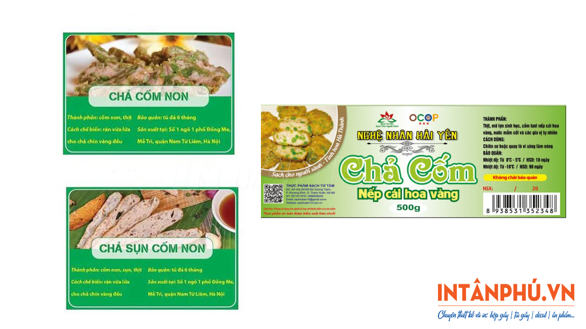 Nội dung cần có trên tem nhãn chả cốm