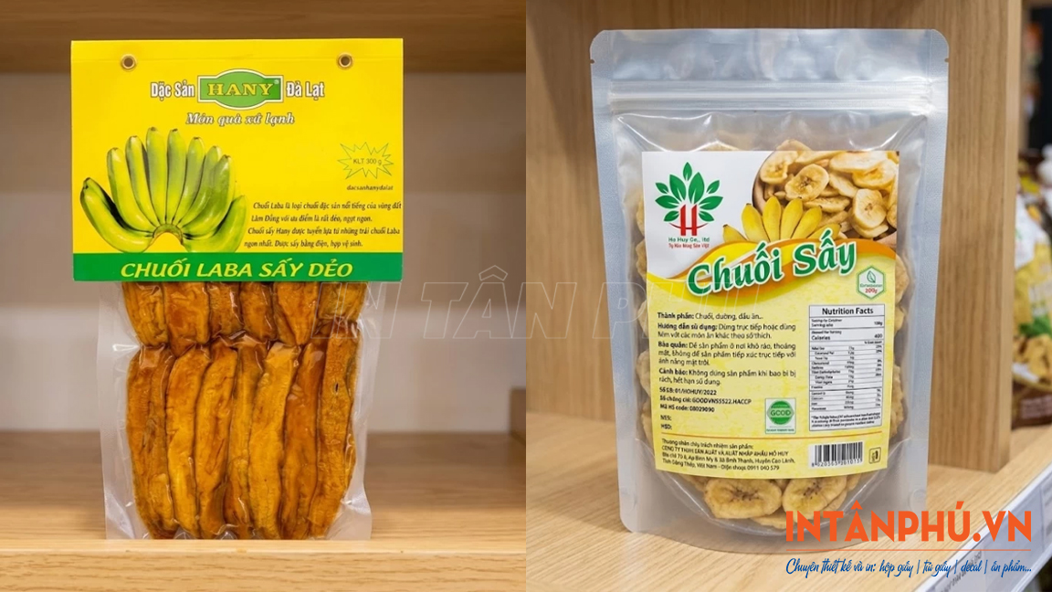 Mẫu tem nhãn chuối sây đẹp