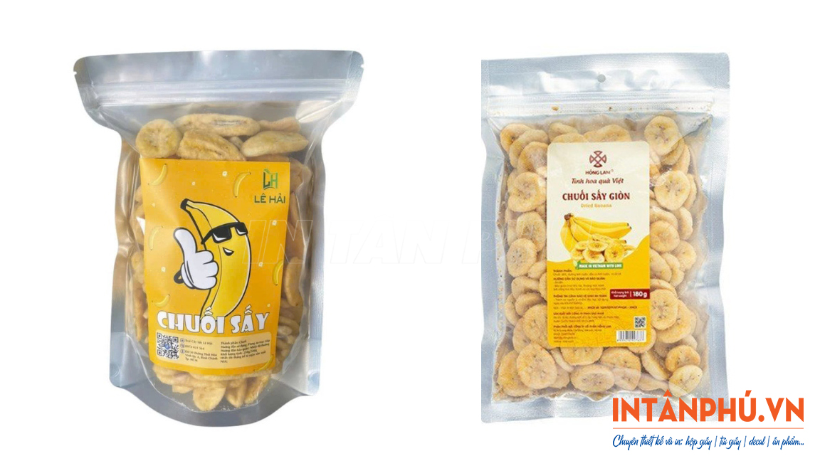 Mẫu tem chuối sấy đẹp