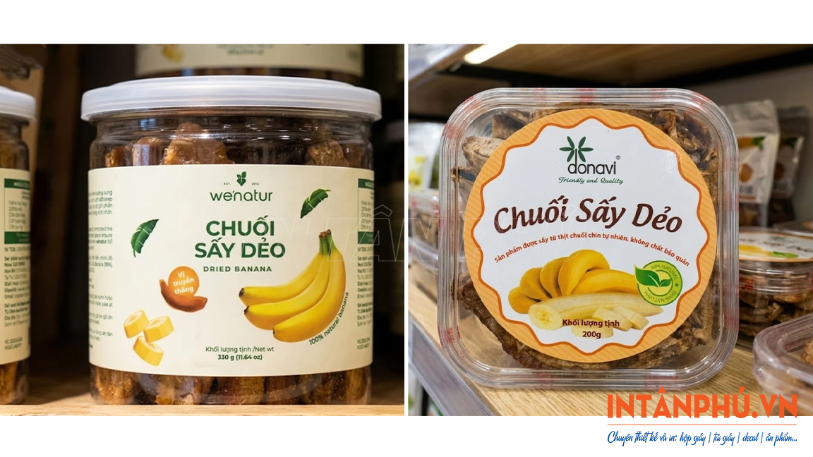Mẫu tem chuối sấy đẹp