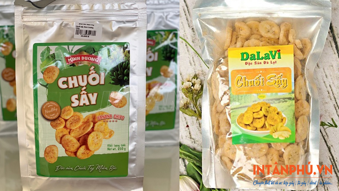 Mẫu tem chuối sấy đẹp