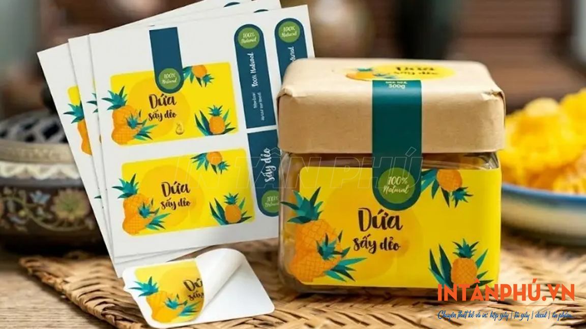 Kiểu dáng tem nhãn dứa sấy
