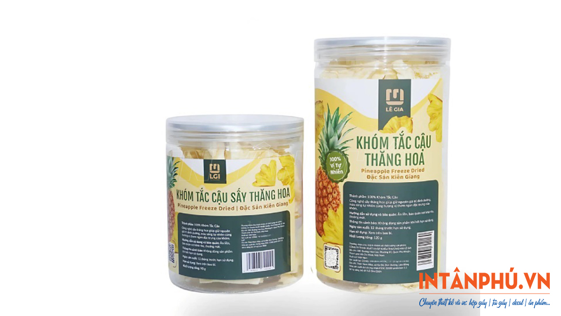 Thông tin bắt buộc cần có trên tem nhãn dứa sấy