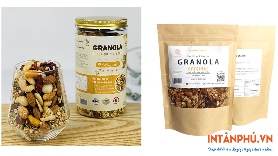Mẫu tem granola đẹp
