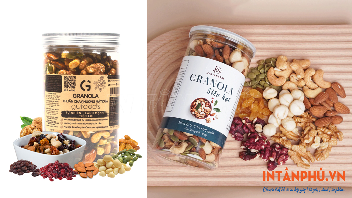 Mẫu tem granola đẹp