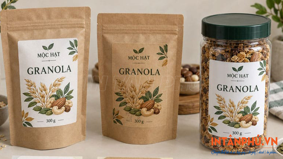 Mẫu tem granola đẹp