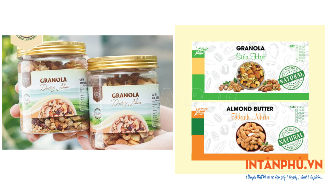 Mẫu tem granola đẹp