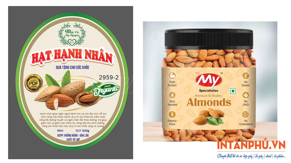 Mẫu tem hạnh nhân đẹp, ấn tượng