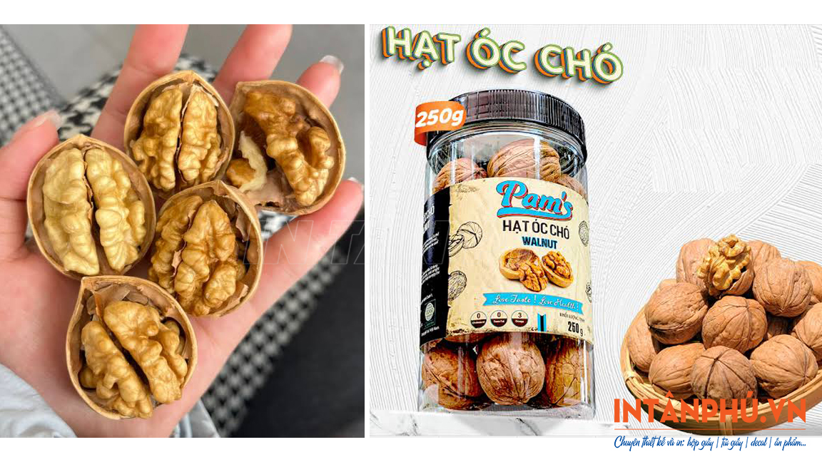 Mẫu tem hạt óc chó đẹp, ấn tượng