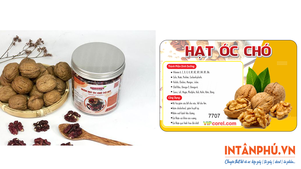 Nội dung cần có trên tem nhãn hạt óc chó
