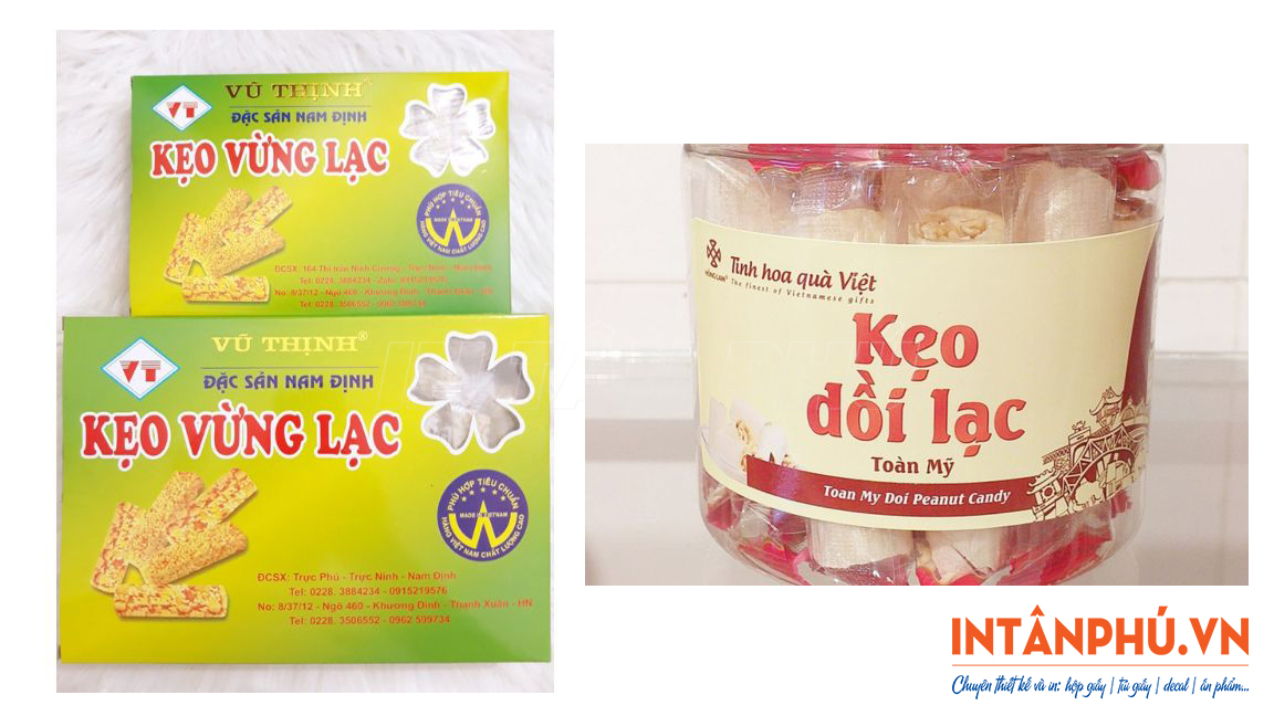 Mẫu tem nhãn kẹo lạc đẹp