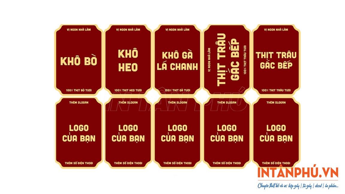 Kiểu dáng và kích thước tem khô heo