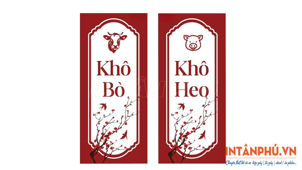 mẫu tem nhãn khô heo đẹp, ấn tượng