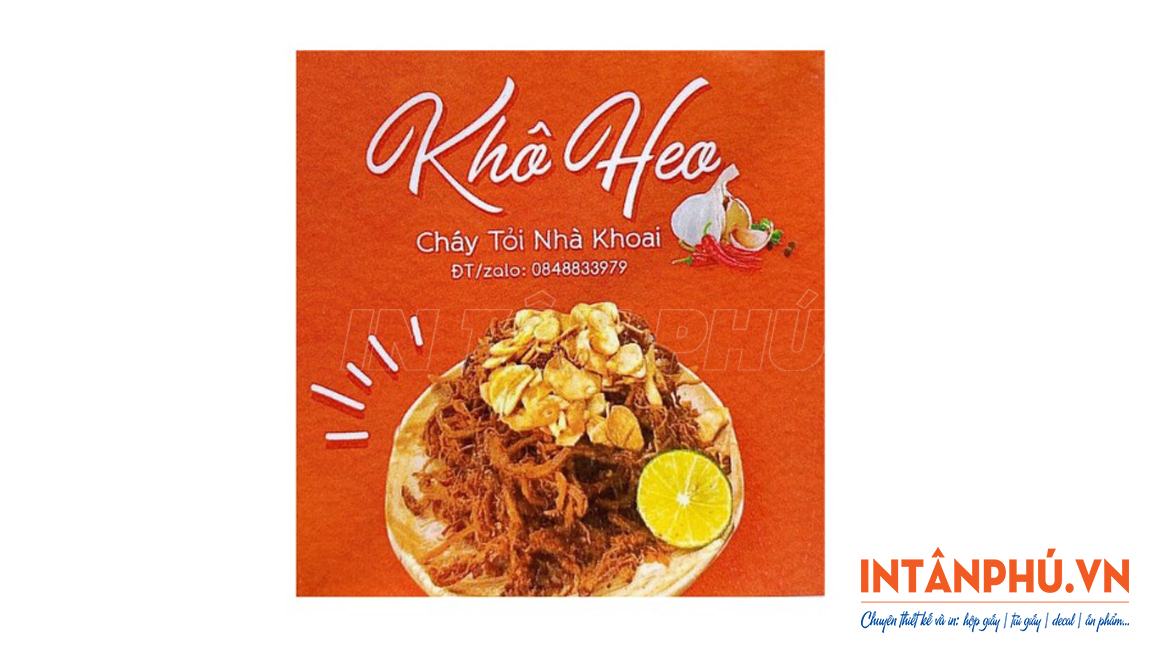 mẫu tem nhãn khô heo đẹp, ấn tượng