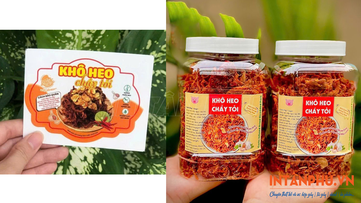 mẫu tem nhãn khô heo đẹp, ấn tượng