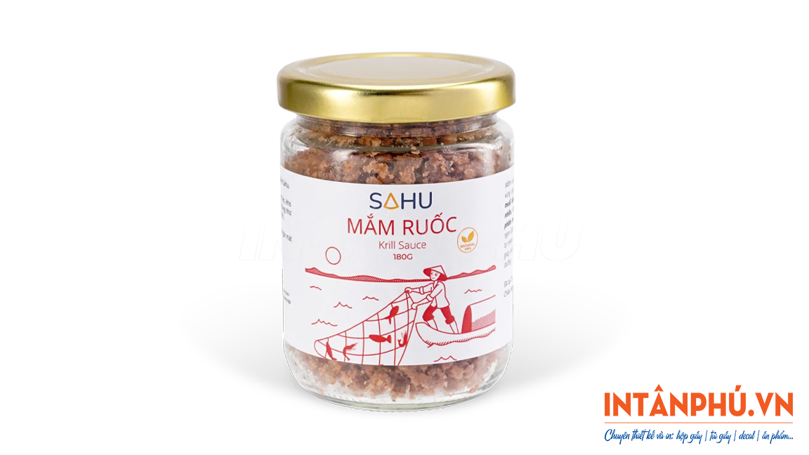 Mẫu tem nhãn mắm ruốc đẹp