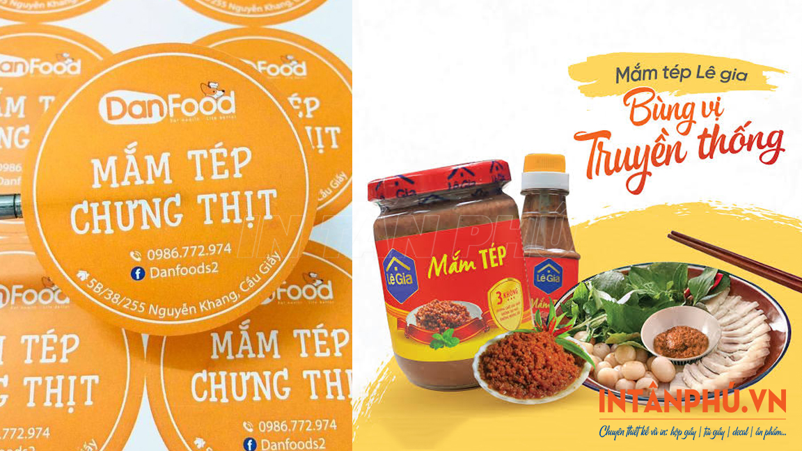 Tem mắm tép thiết kế theo yêu cầu