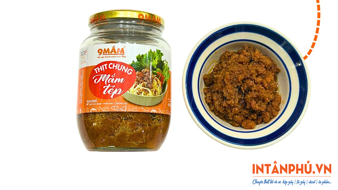 Tem mắm tép dáng chữ nhật